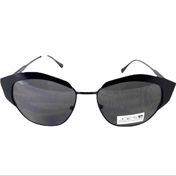 NWT Joe’s Jeans Sunglasses Black Satin Cat Eye Round UV Protection NEW Designer main image 4